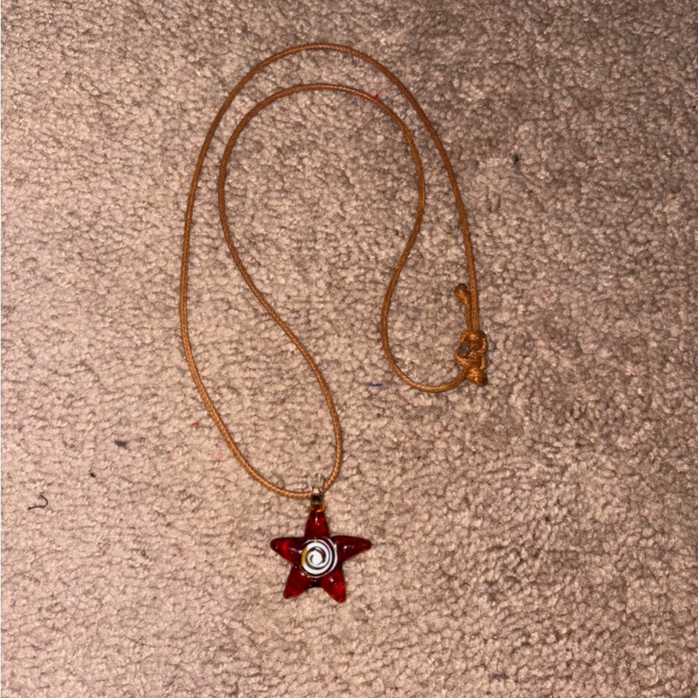 Red Star Pendant Necklace
